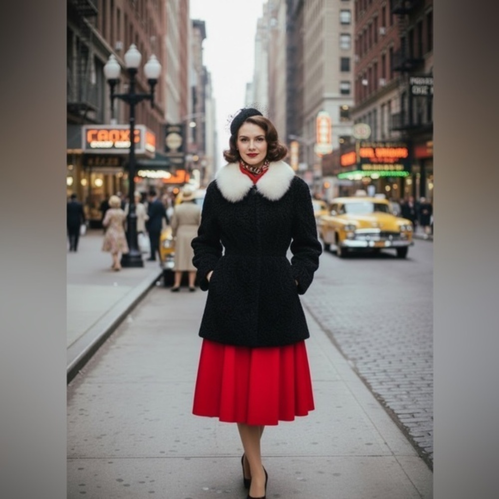 Vintage Persian Black Lamb & Mink Coat